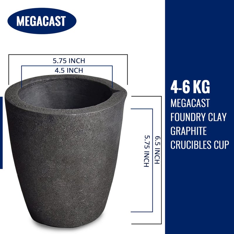 MegaCast #4 8KG MegaCast, Foundry Clay Graphite Crucibles Black Cup Furnace Torch Melting Casting Refining Gold Silver Copper Brass Aluminum - Image 2